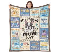 Wxiben French Bulldog Gifts for Women - French Bulldog Blanket for Bulldog Lovers/Owners Frenchie Bulldogs Mom Gift Dog Birthday Throw Blanket for Home Sofa Couch Bed 60x50in