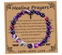Wxiben Get Well Gifts for Women - Healing Prayers Bracelets Positive Strength Bracelet Inspirational After Surgery Self Care Gift Sympathy Feel Better Gift for Her Sister Friend Breast Cancer Survivor