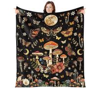 Wxiben Mushroom Blanket Throw Gifts - Witchy Soft Lightweight Flannel Throw Blanket for Women Men Wild Forest Mushrooms Blanket Gifts for Home Sofa Couch Bed Mushroom Lovers 60 x 50 Inches