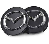wxjcg 4 Pcs Car Hub Centre Caps for Mazda 5 2010-2015 56mm, Auto Logo Wheel Center Cover Sunscreen Waterproof Styling Accessories Hub Caps Rim,Black