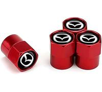 wxjcg 4 pcs Car Tyre Valve Caps for Mazda Mazda 3 CX5 CX6, Dust Caps for Car Tyres Leak-Proof Car Tire Valve Stem Caps with Logo Metal Dust Caps,F