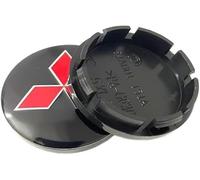 wxjcg 4pcs Black ABS Plastic Wheel Hub Caps for Mitsubishi ASX Outlander Eclipse Pajero Evo, 60mm, Snap-On