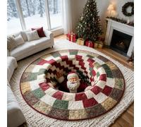 WXJHNYBS Illusion Rug Won'T Deform Easily When Stepped On Christmas 3d Rugs Optical Illusion Optical Illusion 3d Vortex Illusion Rug Party Home Decoration,E-60cm