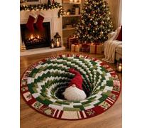 WXJHNYBS Illusion Rug Won'T Deform Easily When Stepped On Christmas Carpet Non-Slip Dotted Plastic 3d Area Rug Suitable For Front Doors,Bedrooms,Living Rooms,C-60cm