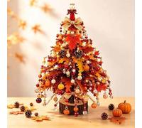WXJHNYBS Mini Christmas Tree Soft Warm Light DIY Christmas Tree Decorations Multiple Theme Colors Christmas Crafts for Adults Adds to The Atmosphere,E