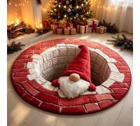 WXJHNYBS Optical Illusion Rugs Won'T Deform Easily When Stepped On Christmas Round Area Rug Optical Illusion 3d Area Rug Party Home Decoration,D-60cm