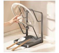 WXJHNYBS Pot Lid Holder, 2 Layer/3 Layer Saucepan Lid Storage with Removable Drip Tray Saucepan Lid Storage for Pot Lids,Spatulas,Spoons,Cutting Boards,A-Doublelayer
