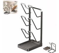 WXJHNYBS Pot Lid Holder, 2 Layer/3 Layer Saucepan Lid Storage with Removable Drip Tray Saucepan Lid Storage for Pot Lids,Spatulas,Spoons,Cutting Boards,A-Triplelayer