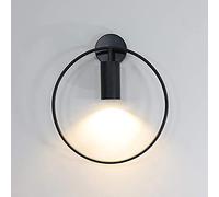 WXJLYZRCXK Led Wall Modern Indoor Lighting Fixture for Bedroom Loft Porch Aisle,Adjustable Angle Metal Wall Lamp Sconce with Bulb,Black,28Cm Warm Light