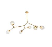 WXJLYZRCXK Modern Molecular Chandelier, Nordic E27 Glass Bubble Ball Ceiling Light, Lighting for Living Room, Dining Room, Bedroom/Copper/6 Lights