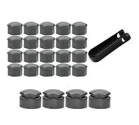 WXJWJYBZ 17MM 24Pcs Black/Grey Car Wheel Nut Cap Covers Caps Tool Anti-Rust Auto Hub Screw Cover Tyre Bolt Exterior Decoration