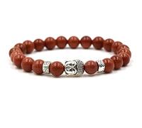 WXKAGF Bracelets for Women Essential Oils, 8mm Stone Bracelet with Buddha Head Adjustable Elastic Bracelet 19CM