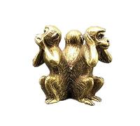 WXKAGF Brass Carved Small Statues, Exquisite Hear-No, See-No, Speak-No Evil Monkeys Animal Statue Three Truths of Man Figurine Home Decorative