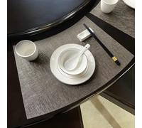 WXKAGF Coffee Table Placemat, Pack of 10, Plain Table Coasters, PU Leather, Washable Motif, Square Table Place Mat for Table, Bar and Kitchen, Grey, 30 x 50 cm