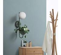 WXKAGF Creative LED Wall Lamp, Minimalist Living Room Restaurant Cafe Study Balcony Bedroom 's bedroom Decorating Macarons Glass Plant Wall Lamp E14,Green