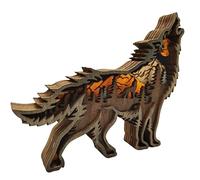 WXKAGF Desktop Decoration Animal Wolf Craft Figurine Desktop Table Ornament Carving Wolf Model Creative Home Office Decoration Sculpture Desktop Ornaments