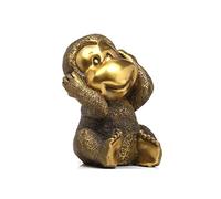 WXKAGF Desktop Decoration Brass Animal Monkey Desktop Decoration Creative No Listen Monkey Crafts Chinese Zodiac Monkey, 7×7×10.5 cm Desktop Ornaments