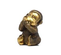 WXKAGF Desktop Decoration Brass Animal Monkey Desktop Decoration Creative No Say Monkey Crafts Chinese Zodiac Monkey, 7×7×10.5 cm Desktop Ornaments