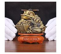 WXKAGF Desktop Decoration Brass Golden Toad Decoration Lucky Golden Toad Living Room Office Desktop Decoration Ornaments, B Desktop Ornaments (Size : 22cm)