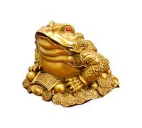 WXKAGF Desktop Decoration Brass Golden Toad Three-legged Toad Lucky Decoration Large Lucky Crafts Shop Decoration Desktop Ornaments (Size : 19 x 18.5 x 13 cm)