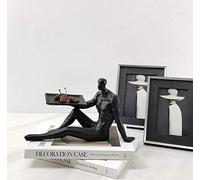 WXKAGF European style Statues Decoration, metal cast iron figures, modern Arts black s Figurines for Home/Office/Bookshelf Modern Decoration
