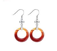 WXKAGF Fashion Jewelry Ladies Luxury Elegant Agate Gemstone Pendant Earrings Ladies 925 Sterling Silver Retro Party Banquet Earrings Jewelry High-end earrings