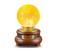 WXKAGF Gazing Divination Crystal Ball Natural Topaz Ball Home Decoration, Electric Rotating Base With LED Light Crystal Ball, Modern Sculpture Feng Shui Ball Feng Shui, and Fortune Telling Ball (Size