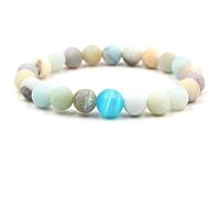 WXKAGF Men's Bracelet Beads, 8mm Beaded Bracelet with Cat's Eye Stone Woman's Stretch Bracelet 19CM