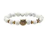 WXKAGF Men's Bracelet Beads, 8mm Beaded Bracelet with Cat's Eye Stone Woman's Stretch Bracelet 19CM