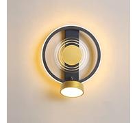 WXKAGF Modern Indoor Wall Light with Reading Lamp and 3 Color Light Room Wall Lamp Bedroom LED Bedside Lamp with Acrylic Shade Decor Black Gold Spot Wall Light Eye-Care, 1200Lumen, ? 20cm,A