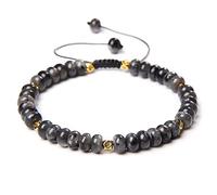 WXKAGF Natural Stone Bracelet Gold Silver Color Craft Charm Bracelets Women Men Natural Labradorite Tiger Eye Stone Beads Weave Bracelet Bracelet Jewelry