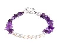 WXKAGF Natural Stone Bracelet Natural Garnet Chips Beads Bracelets Women Birthday Gift Adjustable White Freshwater Round Pearls Bangel For Men Fashion Jewelry Bracelet Jewelry