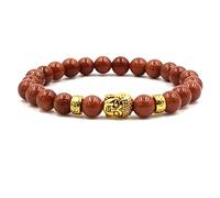 WXKAGF Oil Bracelet Essential Oil for Men, 8mm Stone Bracelet with Buddha Head Adjustable Elastic Bracelet 19CM