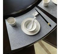 WXKAGF Pack of 10 Living Room Placemats, Plain Table Mat, PU Leather, Boho Washable Place Mats Square for Home Kitchen, Silver Grey, 30 x 50 cm