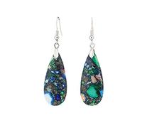 WXKAGF pendants earrings Jewelry Natural Turquoises Stone Earring Long Water Colorful Earring for Women Reiki gifts