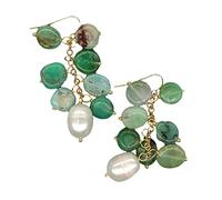 WXKAGF pendants earrings Natural Green White Rice Pearl Hook Dangle Earrings gifts