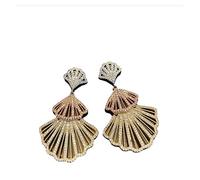 WXKAGF pendants earrings S925 Silver Needle Rose Gold Fan Exaggerated Earrings Micro-inlaid Zircon Stud Earrings gifts
