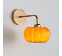 WXKAGF Pumpkin Wall Lights 7W LED Warm White Wall Lamp Indoor Modern Wall Lighting with E27 Socket for Bedroom, Living Room, Stair Light Decorative, Pumpkins Light Shade Orange