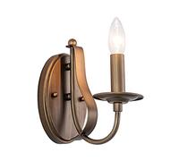 WXKAGF Retro Candle Wall Lights Indoor E14, Style Dining Room Wall Lampe Vintage Brown, Wall Mounted Candle Holders Antique Hallway Wall Sconces Home Lighting for Bedroom Bar Loft Kitchen
