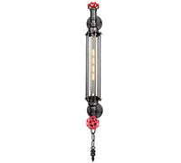 WXKAGF Retro Wrought Iron Wall Lantern, Vintage Wall Light Industrial Antique, Wall Sconce with E27 Socket Edison Lamp 3200K, 40W Tubular Style Industriel Wall Lamp Living Room,Red Rust/Single Head