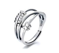 WXKAGF Ring Size Adjuster, Sterling Silver Rings Staggered Ring Transport Brings Good Luck Wedding Bands