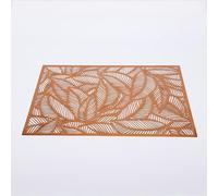 WXKAGF Set of 4 Place Mats Non-Slip Washable Square 45 x 30 cm PVC Place Mats Natural Rectangular with Leaf Pattern Non-Slip Table Coasters Boho Brown for Dining Table