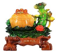 WXKAGF Statue Sculpture Feng Shui Resin Money Frog (Wealth Frog) On Base Decoration Best Housewarming Congratulatory Attract Wealth And Good Luck Feng Shui Decor Home Statue