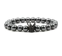 WXKAGF Stone Bead Bracelets, 8mm Stone Bracelet with Crown Stretch Beaded Bracelets 19CM