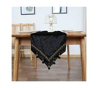 WXKAGF Table Runner Christmas Elegant Simple Solid Colour with Pearls Polyester Table Runner Long Table Decoration Black 30 x 200 cm