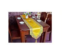 WXKAGF Table Runner Christmas Yellow Dragon Satin Table Runner Long Table Decoration Yellow 33 x 200 cm