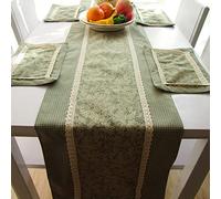 WXKAGF Table Runner Living Room Leaves Table Runners Green for Dining Table Party Wedding Christmas Table Runner Cotton Linen 35 x 200 cm