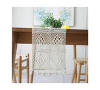 WXKAGF Table Runner, Small Table Runner, Rectangular, Lace Flowers, Hollow Out Linen, Cotton Table Runner, Long Table Decoration, White, 24 x 220 cm