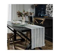 WXKAGF Table Runner, Small Table Runner, Rectangular, Striped Lace, Polyester Table Runner, Long Table Decoration, White, 35 x 200 cm