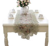 WXKAGF Table Runner, Table Runner, Small Rectangular Table Flowers with Lace, Polyester Table Runner, Long Table Decoration, Light Green, 40 x 180 cm